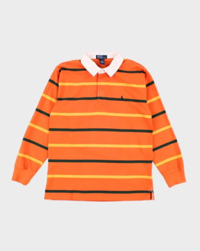 Vintage 2000's Ralph Lauren Striped Rugby Shirt - L sold by Rokit