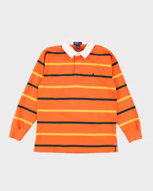 Vintage 2000's Ralph Lauren Striped Rugby Shirt - L sold by Rokit