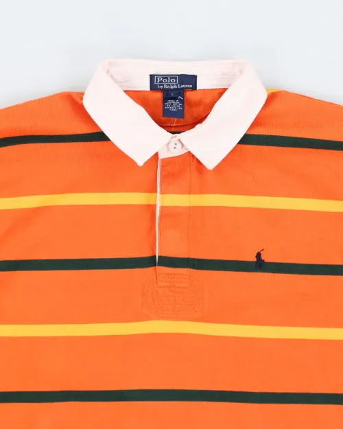 Vintage 2000's Ralph Lauren Striped Rugby Shirt - L sold by Rokit product image thumbnail 3