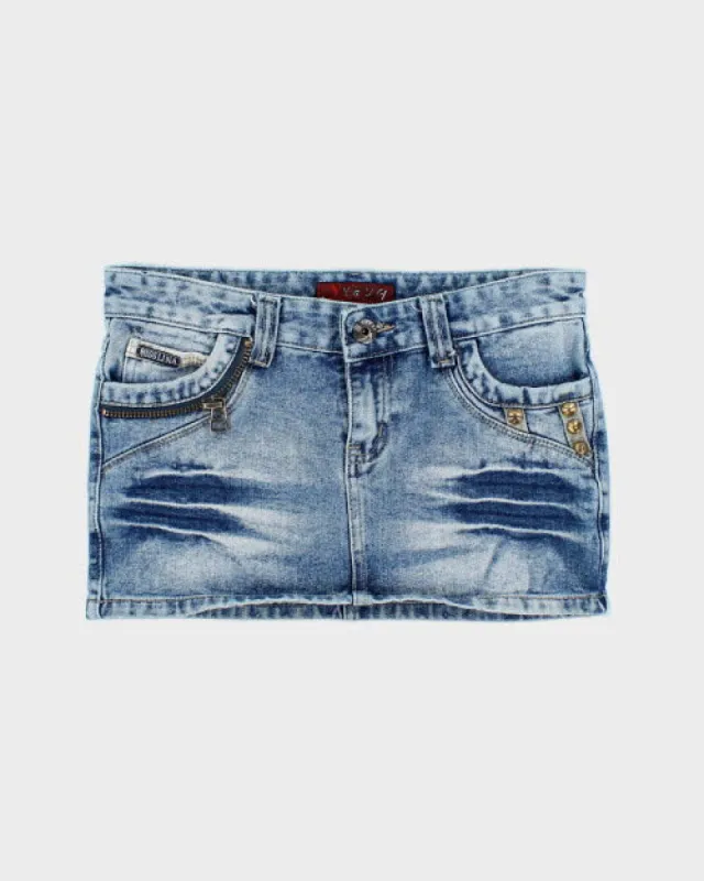 Y2k 00s Missline Denim Mini Skirt - M sold by Rokit