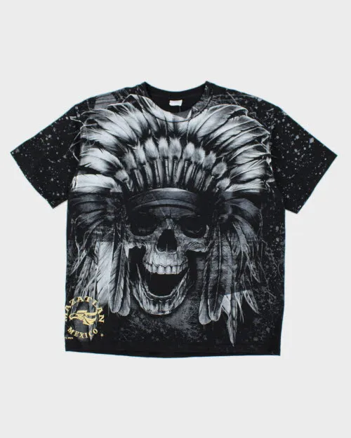 Vintage All Over Print Mexican Skull T-Shirt - XL sold by Rokit