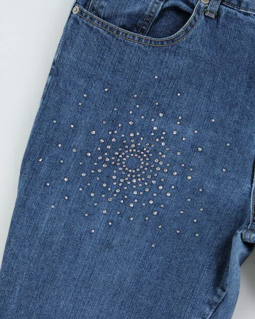 Y2k 00s Express Blues Rhinestone Jeans - W32 L31 sold by Rokit product image thumbnail 4