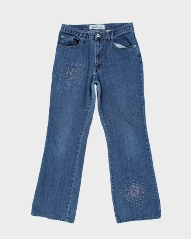 Y2k 00s Express Blues Rhinestone Jeans - W32 L31 sold by Rokit