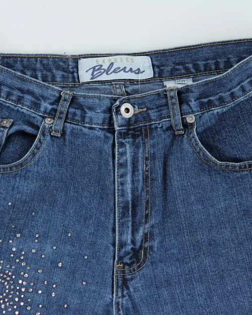 Y2k 00s Express Blues Rhinestone Jeans - W32 L31 sold by Rokit product image thumbnail 3