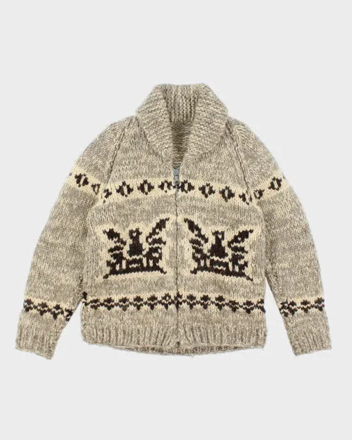 Vintage 90's Heavyweight Cowichan Zip Up Cardigan - M sold by Rokit