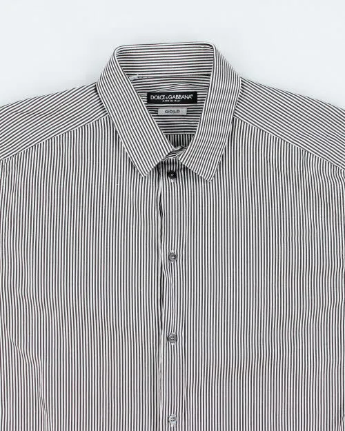 Vintage Dolce & Gabbana Gold Striped Long-sleeved Shirt - M sold by Rokit product image thumbnail 3