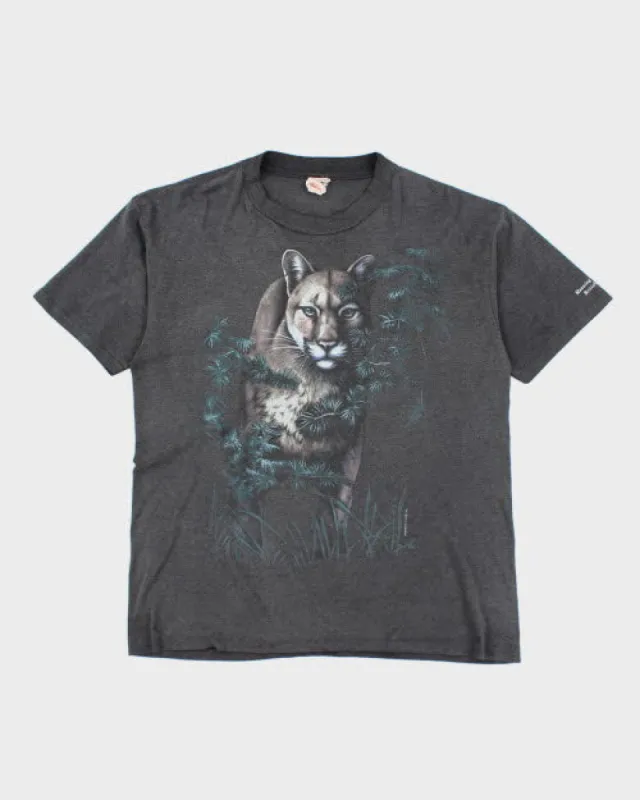 Vintage 90's Single Stitch Big Cat T-Shirt - L sold by Rokit