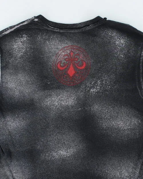 Vintage 2000's Affliction V-Neck Gothic T-Shirt - S sold by Rokit product image thumbnail 4