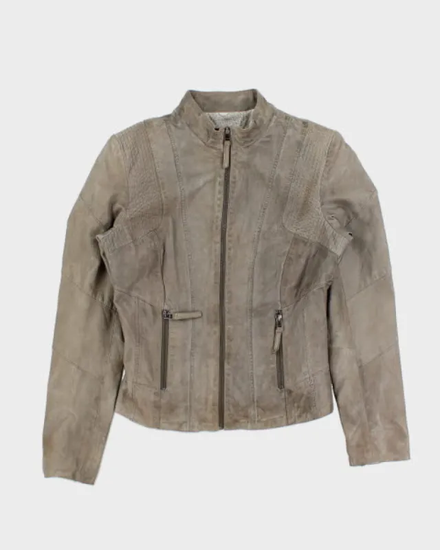 Danier Grey Leather Jacket - S sold by Rokit
