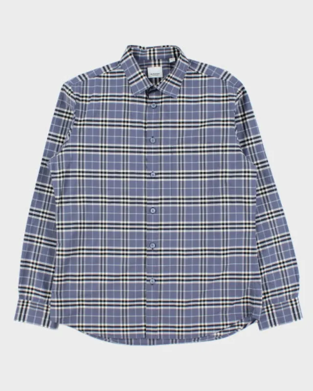 Burberry Blue Check Shirt - L sold by Rokit