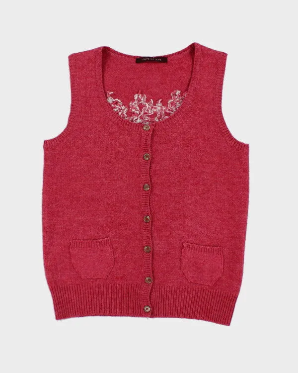 Olive Des Olive Pink Button-up Vest - S sold by Rokit