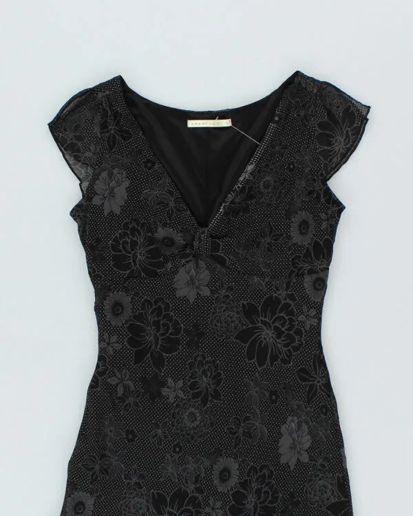 Y2k 00s Smartset Black Floral Dress - S sold by Rokit product image thumbnail 3