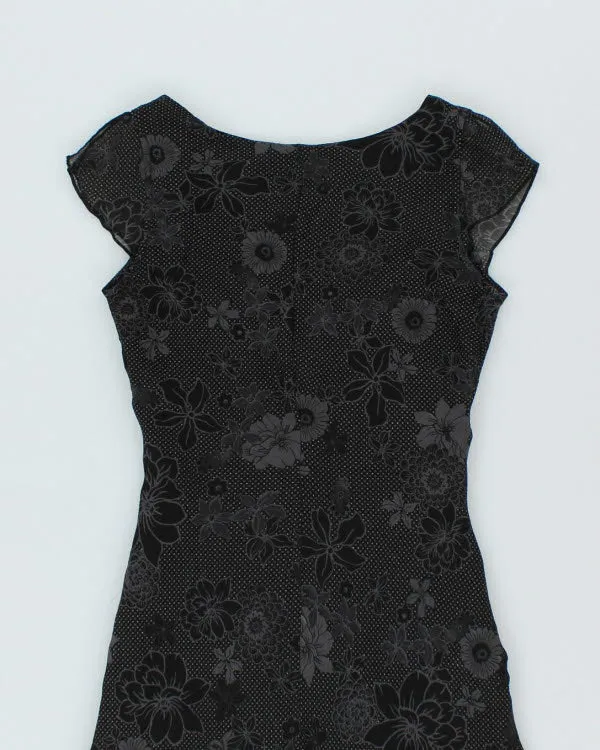 Y2k 00s Smartset Black Floral Dress - S sold by Rokit product image thumbnail 4
