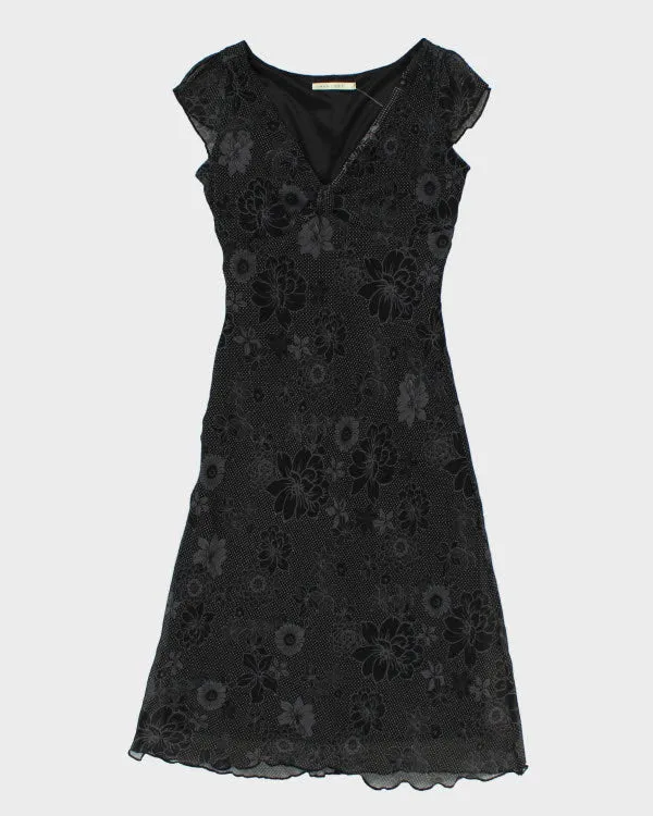 Y2k 00s Smartset Black Floral Dress - S sold by Rokit