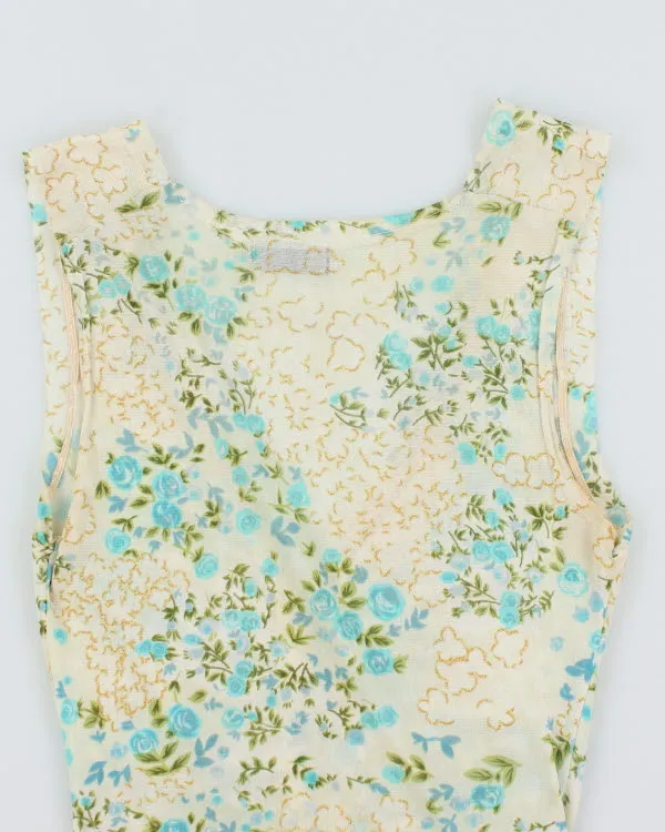 Y2k 00s Mesh Floral Ruched Top - S sold by Rokit product image thumbnail 4