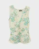 Y2k 00s Mesh Floral Ruched Top - S sold by Rokit