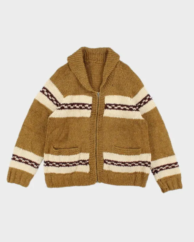 Vintage 80's Heavyweight Cowichan Zip Up Cardigan - L sold by Rokit