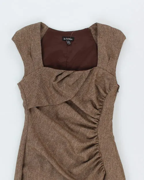 Y2k 00s Le Chateau Ruched Wool Dress - S sold by Rokit product image thumbnail 3