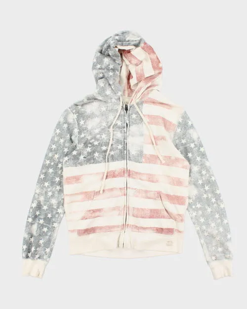 Vintage Y2K Ralph Lauren American Flag Zip Up Hoodie - M sold by Rokit