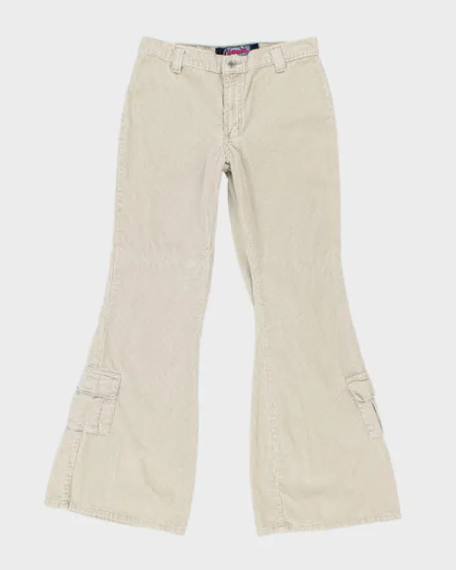Y2k 00s Liquid Cord Flare Trousers - W32 L32 sold by Rokit