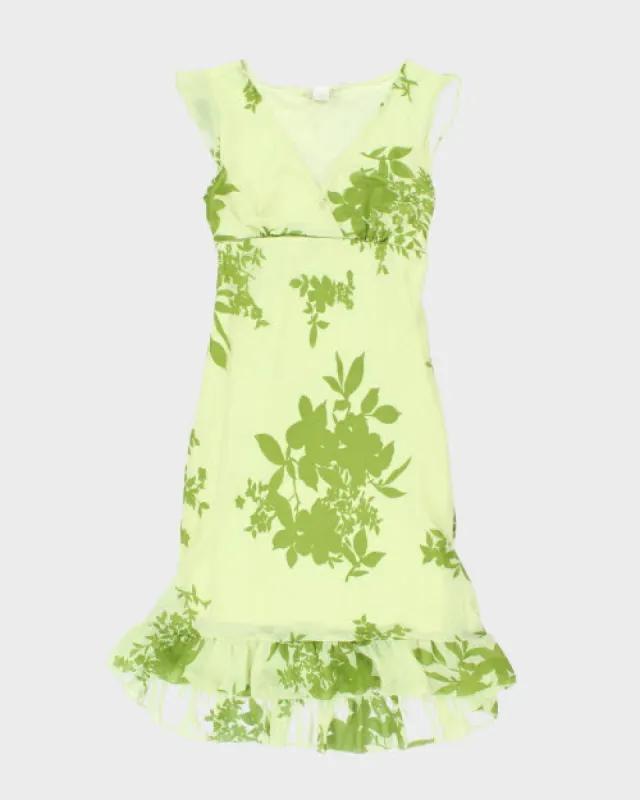 Y2k 00s Janette Floral Green Dress - L sold by Rokit