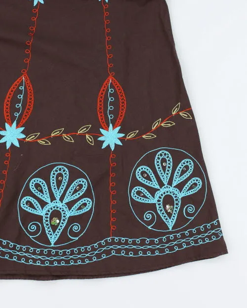 Y2k 00s Bedo Brown Embroidered Skirt - L sold by Rokit product image thumbnail 4