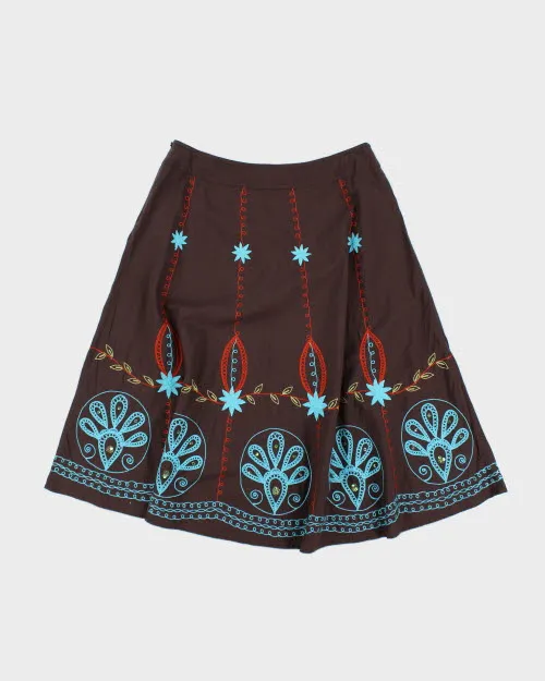 Y2k 00s Bedo Brown Embroidered Skirt - L sold by Rokit product image thumbnail 2