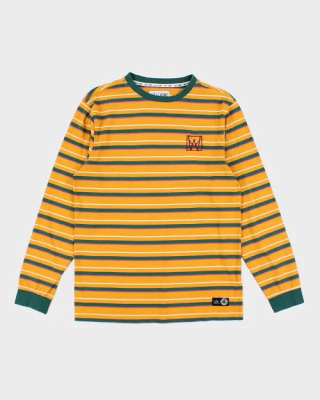 Welcome Skateboards Striped Long-sleeved T-Shirt - M sold by Rokit