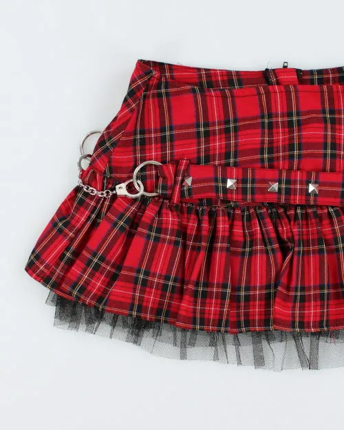 Y2k 00s Hell Bunny Plaid Studded Handcuff Skirt - XL sold by Rokit product image thumbnail 4