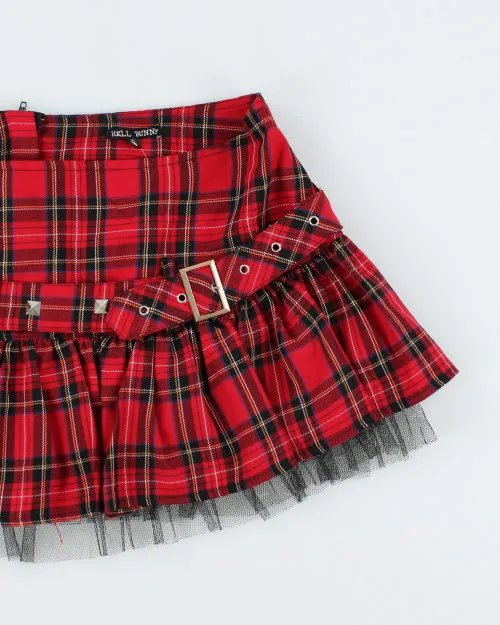 Y2k 00s Hell Bunny Plaid Studded Handcuff Skirt - XL sold by Rokit product image thumbnail 3