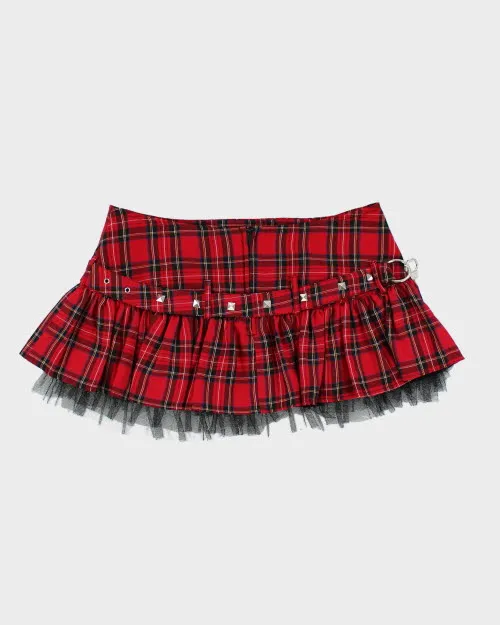 Y2k 00s Hell Bunny Plaid Studded Handcuff Skirt - XL sold by Rokit product image thumbnail 2