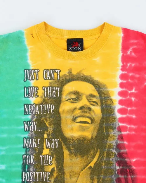 Vintage 90's Zion Bob Marley Tye Dye T-Shirt - L sold by Rokit product image thumbnail 3