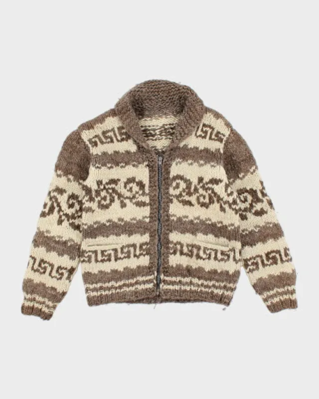 Vintage 80's Heavyweight Cowichan Zip Up Cardigan - S sold by Rokit
