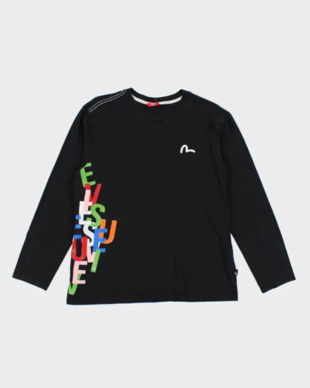 Vintage 2000's Evisu Multi Letter Long-sleeved T-Shirt - M sold by Rokit