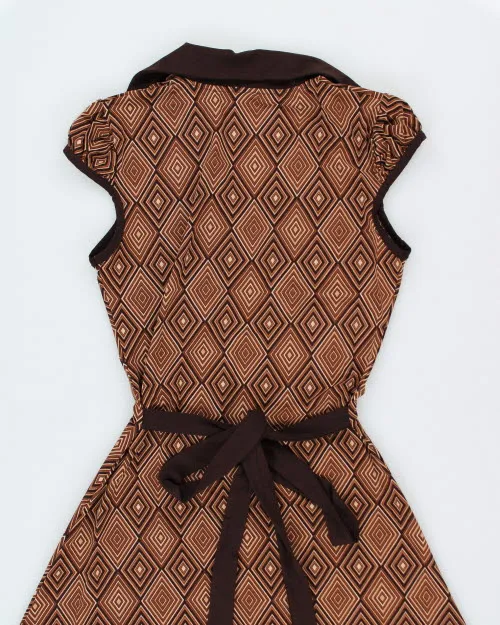 Y2k 00s Suzy Pattern Brown Dress - XS sold by Rokit product image thumbnail 4