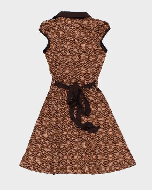 Y2k 00s Suzy Pattern Brown Dress - XS sold by Rokit product image thumbnail 2