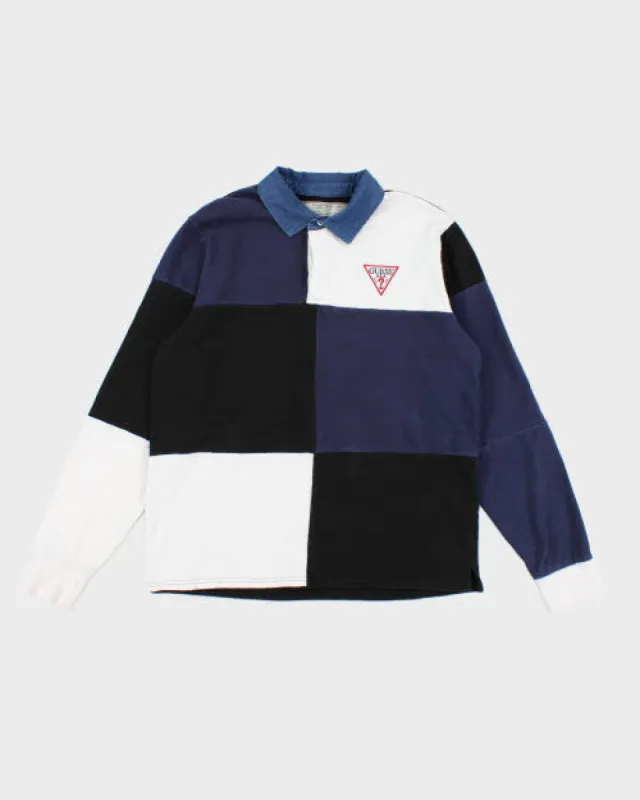 Vintage 2000's Guess Originals Patterned Rugby Shirt - L sold by Rokit