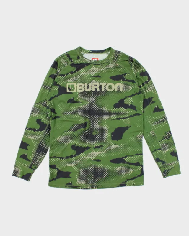 Vintage 2000's Burton Snowboarding Camouflage Long-sleeved T-Shirt - L sold by Rokit