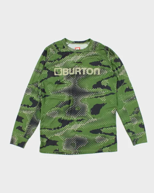 Vintage 2000's Burton Snowboarding Camouflage Long-sleeved T-Shirt - L sold by Rokit