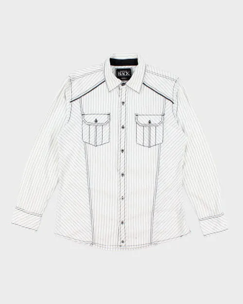 Y2k 00s Buckle Black Slim Fit Shirt - L sold by Rokit