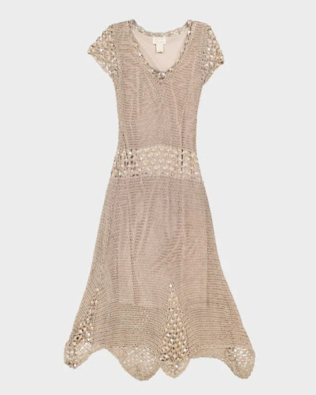 Y2k 00s Kroshetta Gold Dress - M sold by Rokit