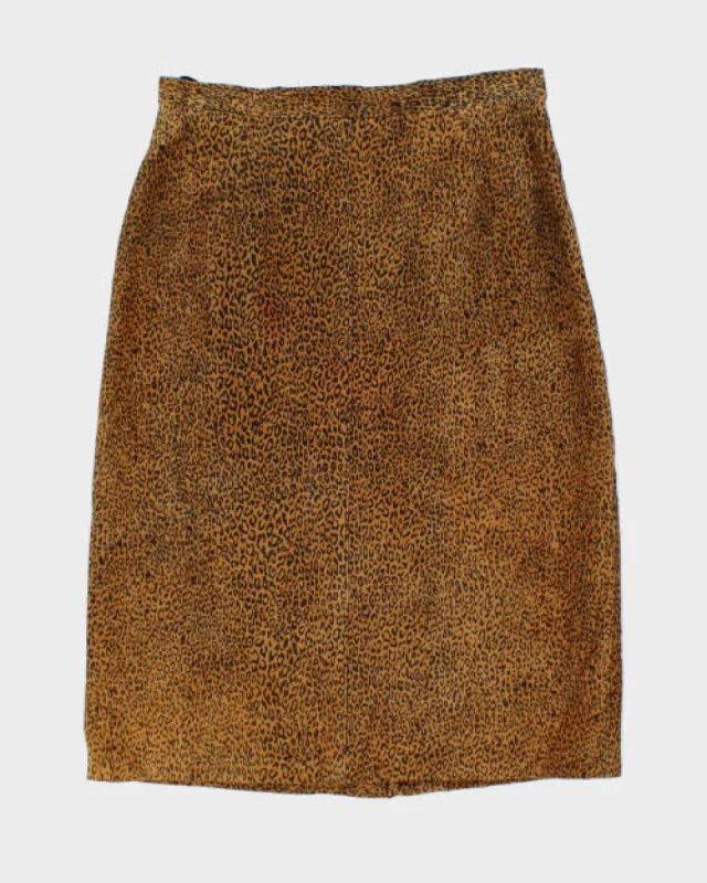 Vintage Bagatelle Leopard Print Suede Skirt - XS sold by Rokit