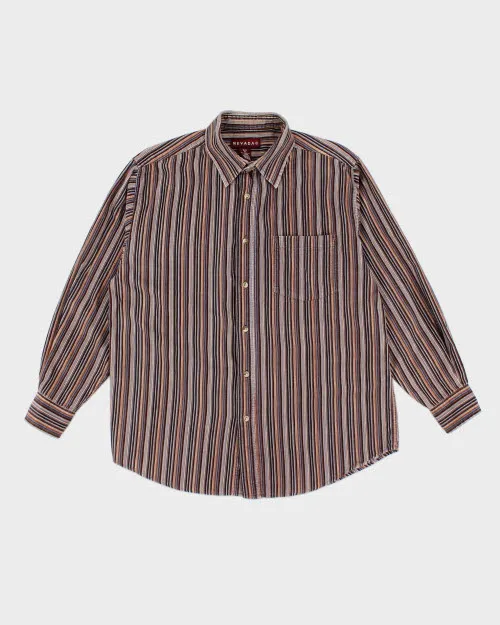 Vintage 90's Striped Corduroy Long-sleeved Shirt - M sold by Rokit