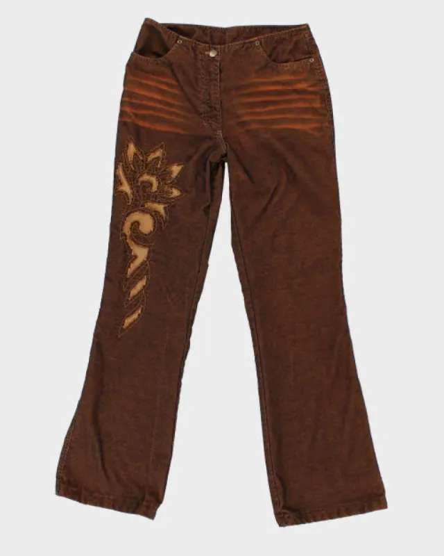Y2k 00s Yukko Embroidered Cord Trousers - W28 L31 sold by Rokit