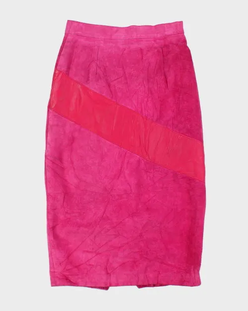 Vintage Danier Pink Suede Skirt - XS sold by Rokit