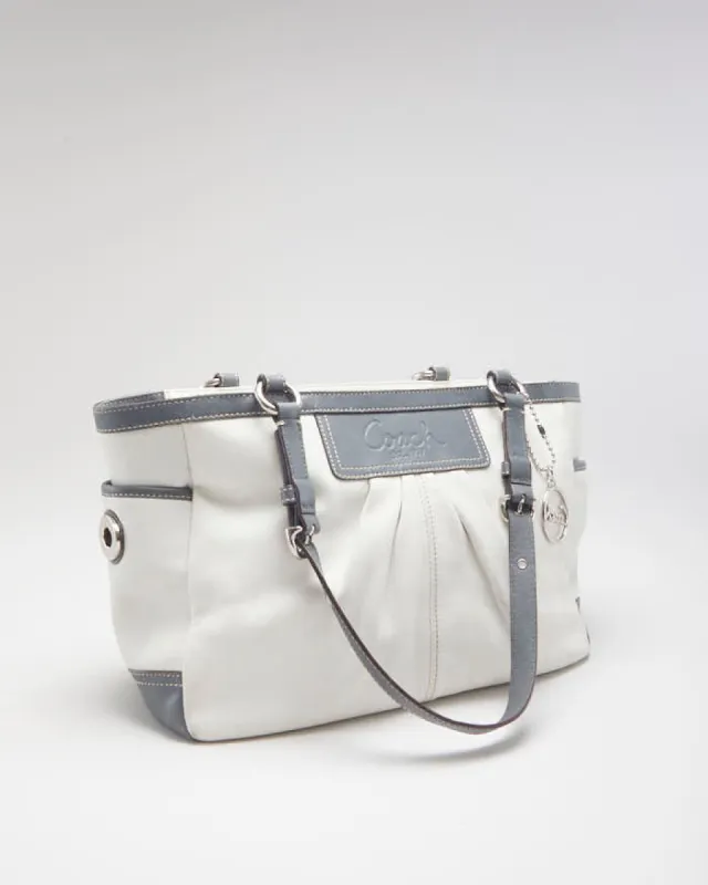 Coach White & Grey Tote Bag sold by Rokit