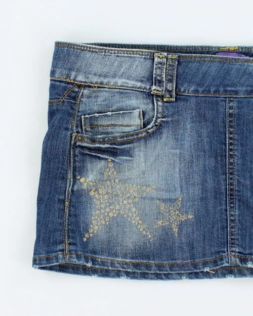 Y2k 00s Zip Denim Mini Skirt - M sold by Rokit product image thumbnail 4