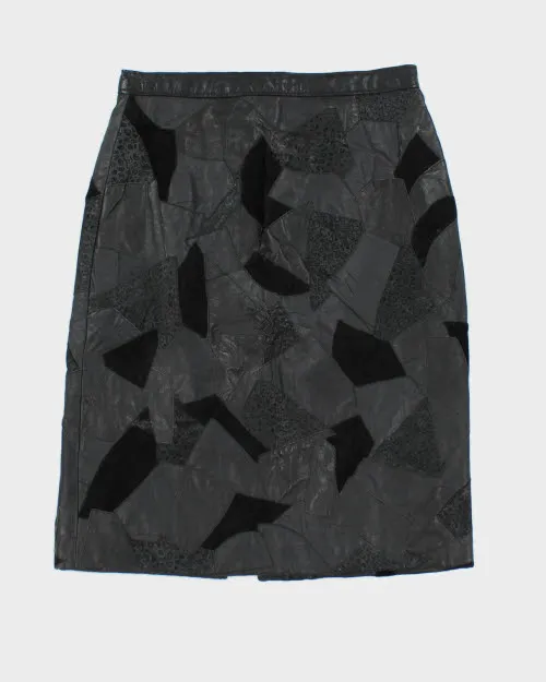 Vintage La Firma Patchwork Suede Skirt - XS sold by Rokit