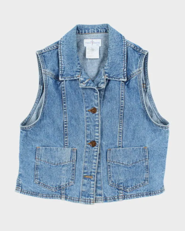 Vintage 90s French Dressing Sleeveless Denim Shirt - M sold by Rokit