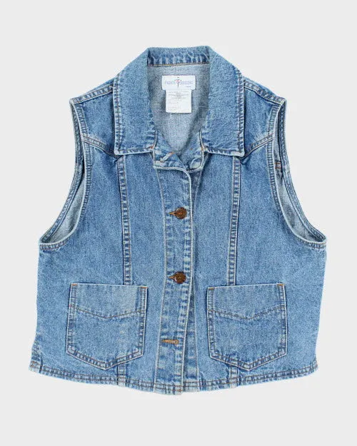 Vintage 90s French Dressing Sleeveless Denim Shirt - M sold by Rokit